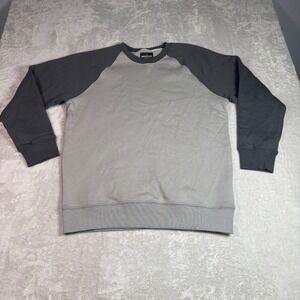 NWOT American Giant Men Midweight Crewneck Fleece Sweatshirt S Gray Colorblock